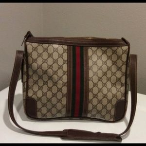 Authentic Vintage Gucci Travel Bag With Stripes